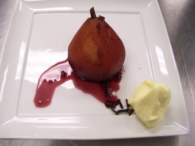 Pere al vino rosso