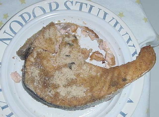 Trancio di salmone impanato