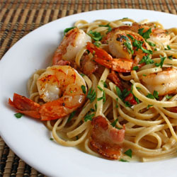 Ricetta Tagliolini gamberi pomodori e zucchine