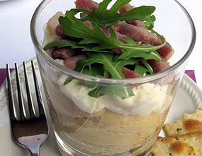 Ricetta Crema di ceci con rucola, crudo e stracchino