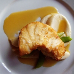 Ricetta Pescatrice al limone con purea di patate e sedano rapa