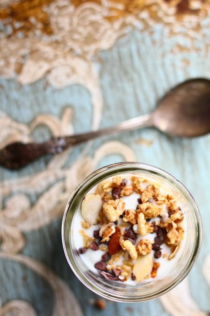 Ricetta Yougurt uva cereali e noci